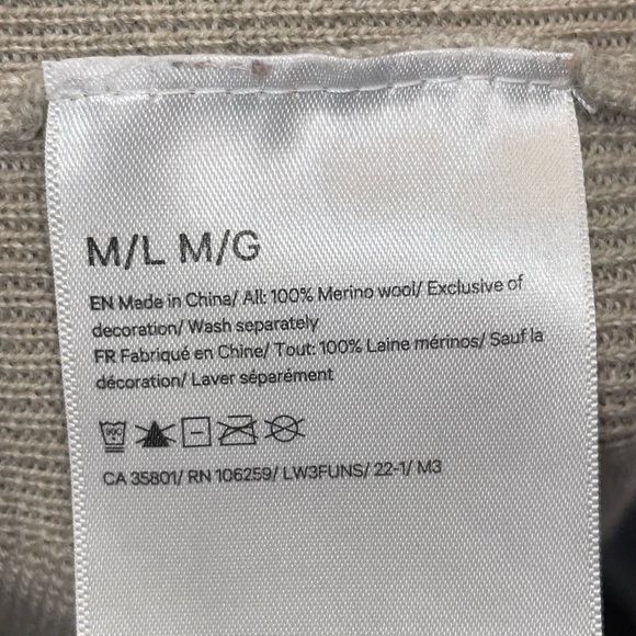 Lululemon Merino Wool Short Sleeve Heathered Beige Open Front Cardigan - Picture 5 of 5